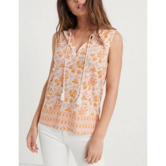 Lucky Brand Woodblock Print Tank Top. XS,M,L,XL - Picture 2 of 13